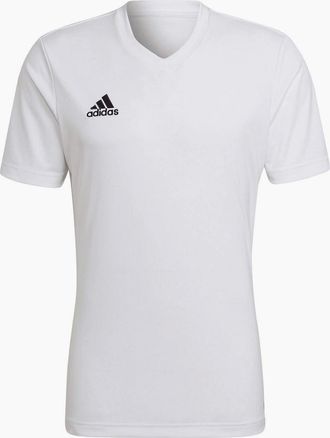 adidas Mens Jersey V-Neck Short Sleeve Competition T-Shirt - White - Size: 42