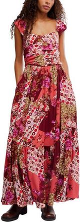 Free People Sasha Floral Mesh Midi Dress in Strawberry Combo at Nordstrom, Size X-Small
