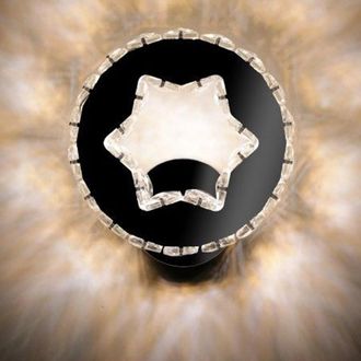 Trade Shop Trade Shop - Applique Da Parete In Cristallo Led 15w Tondo Con Stella Lampada Luce Naturale 01665