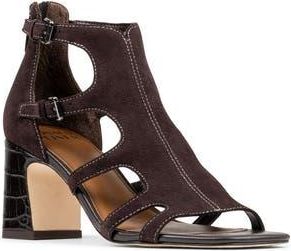 Donald J Pliner Cutout Block Heel Sandal in Dark Brown/Dark Brown at Nordstrom Rack, Size 10