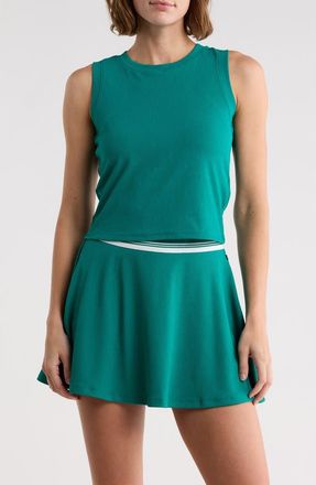 Marika Ellie Ribbed Crop Tank in Quetzal Green at Nordstrom Rack, Size X-Small