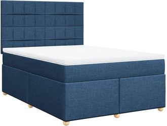 vidaXL Vidaxl - Cama Box Spring Con Colch&oacute;n Tela Azul 160x200 Cm