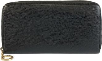 Bulgari Black Leather Long Wallet (Bi-Fold) (Pre-Owned)