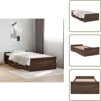 vidaXL The Living Store Giroletto Cassetti Rovere Marrone 75x190 cm Legno Multistrato - Cassetti letto