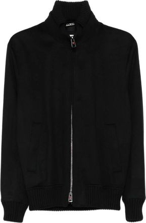 Kired Gebreid jack met rits - Heren - Vesten - Zwart - L - Wol - Truien & Vesten