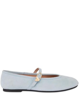 Love Moschino strap detail ballet flats - Blue