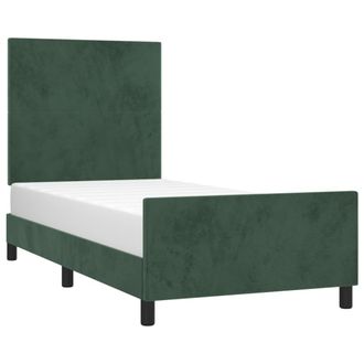 vidaXL Estructura De Cama Sin Colch&oacute;n Terciopelo Verde Oscuro 90x190cm Vidaxl