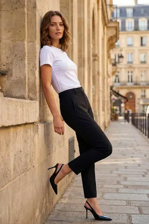 Roman Short Straight Leg Stretch Trouser