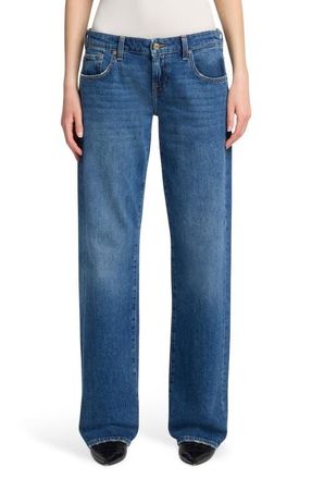 7 For All Mankind Low Rise Straight Leg Jeans in Explorer at Nordstrom, Size 25
