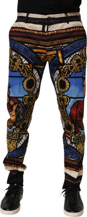 Dolce & Gabbana Mens Multicolor Julias Ceasar Print Tapered Pants Co+03