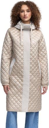 Pajar Peridot Diamond Quilted Longline Shacket in Desert at Nordstrom, Size Xx-Large