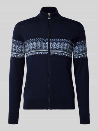 Dale of Norway Strickjacke mit Stehkragen und Reißverschluss in Marine, Größe XL