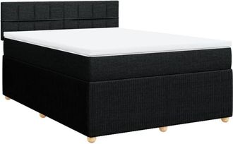 vidaXL Vidaxl - Cama Box Spring Con Colch&oacute;n Tela Negro 140x200 Cm