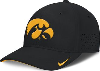 Nike Iowa On-Field Gameday Swoosh Nike Mens Dri-FIT College Hat in Black | NC5300AIA-L7E