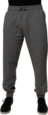 Dolce & Gabbana Gray Logo Cotton Jogger Men SweatMens Mens Pants