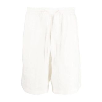 Emporio Armani Linnen Bermudas - Heren - Korte broeken - Wit - Maat: XL Linnen