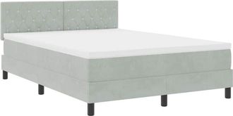 vidaXL Cama Tipo Box Spring Gris Claro 160 X 200 Cm Terciopelo Vidaxl