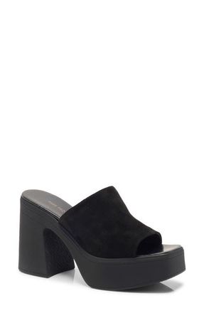 Free People Zoe Platform Slide Sandal in Black Tide Suede at Nordstrom, Size 8.5Us