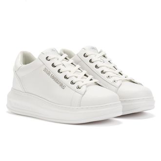 Karl Lagerfeld Kapri NFT Kounter Leather WoMens White Trainers - Size UK 3