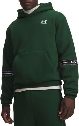Under Armour Icon Fleece Taped Hoodie in Forest Green/white at Nordstrom, Size Xxx-Large