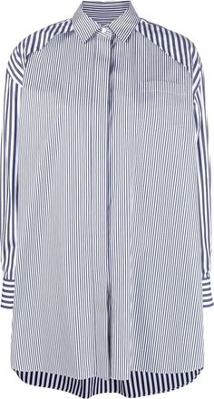 sacai Blue Stripe Print Shirt Dress