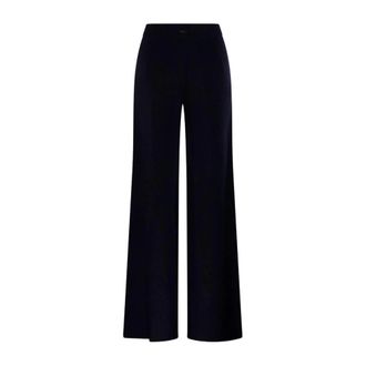 Max Mara Wide Trousers, female, Blue, Size: S Wide-Leg Knit Pants