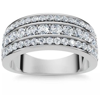 Pompeii3 1Ct Mens Diamond Wedding Anniversary Ring 10k Gold Lab Grown