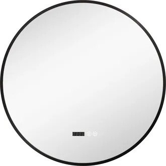 HOMCOM Homcom - Specchio Con Luce Led Regolabile, Antiappannamento E Display &Oslash;70 Cm Nero
