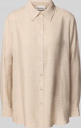 MY ESSENTIAL WARDROBE Regular Fit Hemdbluse in Crinkle-Optik Modell Kelly in Beige, Größe 34