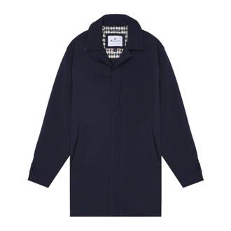 Aquascutum Soft Shell Trench - Heren - Mantel - Blauw - 2XL - Leer - Jassen