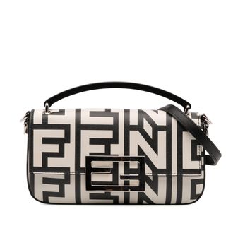 Fendi Baguette Logo Print Handtas