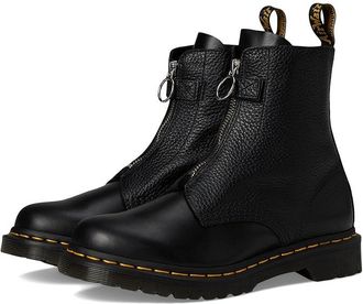 Dr. Martens 1460 Pascal Front Zip Leather Boots Womens Boots Black : UK 5 (US Womens 7) M
