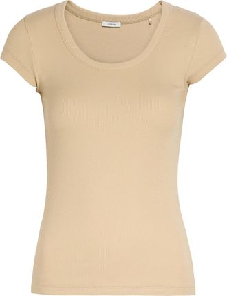 Joseph Saba Ribbed Stretch-cotton top - Beige - S (UK8-10 / S)