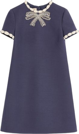 Valentino Garavani Navy Blue Crepe Couture Mini Dress