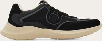 Ferragamo Uomo Sneaker bassa ornamento Gancini Nero Taglia 40.5