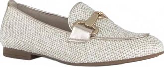Gabor Womens Metallic Loafer In Raffia/puder