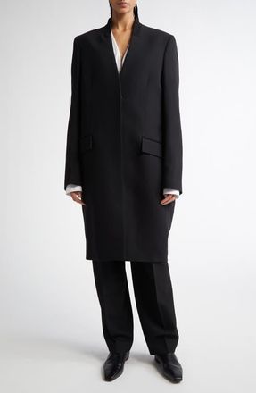 Toteme Deep Pleated Coat in Black at Nordstrom, Size 8 Us