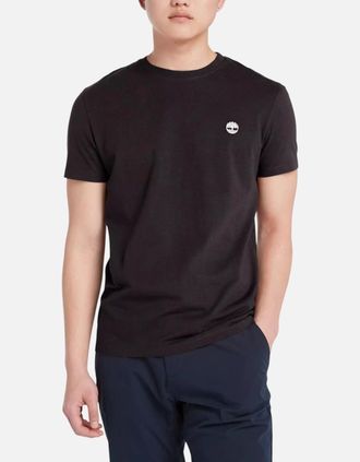 Timberland Mens Timberland Mens T Shirts Classic Logo Summer Crew Neck Dunstan River Tops New - Black - Size: 38