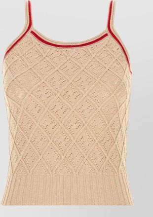 Fendi cotton tank top sleeveless diamond pattern