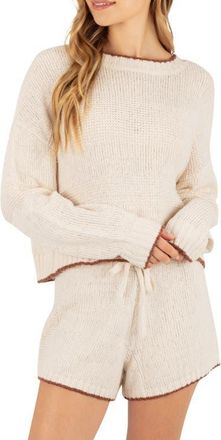 Hurley Linear Bateau Neck Sweater in Cream at Nordstrom, Size X-Large