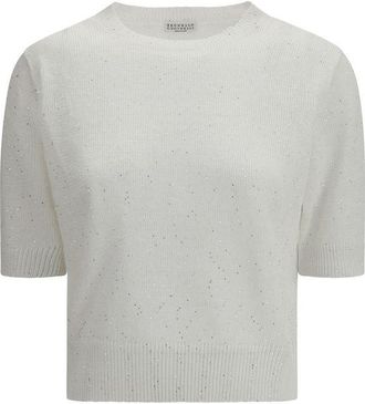 Brunello Cucinelli White Cotton Womens Sweatshirt