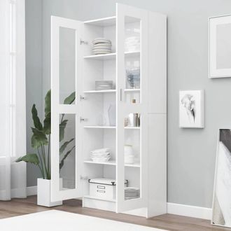 Berkfield Home Vitrine Cabinet White 82.5x30.5x185.5 cm Engineered Wood