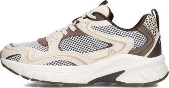 Maruti Witte Lage Chunky Sneakers - Dames - Sneakers - Veelkleurig - 36 EU - Wol - Schoenen