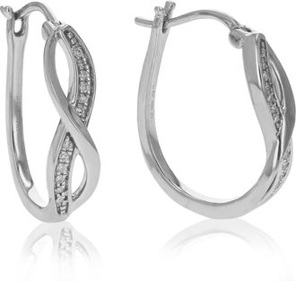 Vir Jewels 1/10 cttw Round Cut Lab Grown Diamond Hoop Earrings in.925 Sterling Silver Prong Set 3/4 Inch