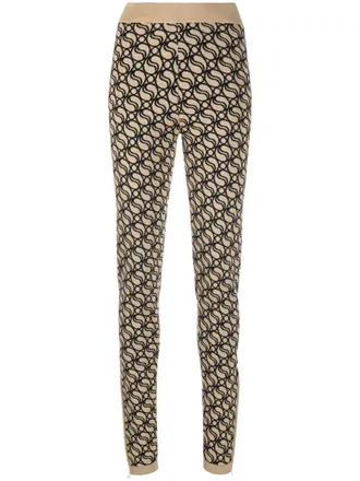 Stella McCartney Pantaloni con motivo ondulato - Marrone