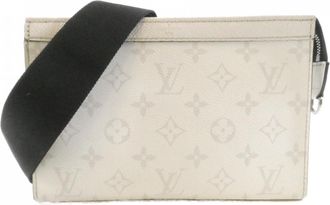 Louis Vuitton Ivory White Coated Canvas Leather Shoulder Bag (Pre-Owned)