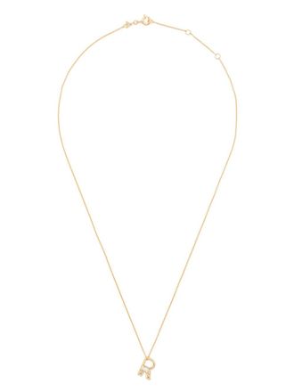 Aliita 9kt geelgouden Letra R halsketting met amethist