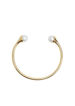 Ragbag Lumora Pearl 925 Sterling Silver Bangle - Gold - One Size
