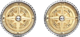 David Yurman 18kt yellow gold and sterling silver Maritime Compass diamond cufflinks (16mm)