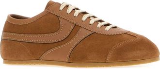 Dries Van Noten Mens Camel Suede And Leather Sneakers Tan